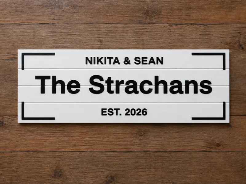 Cutom Personalised Family Name 'Wedding' Gift Sign