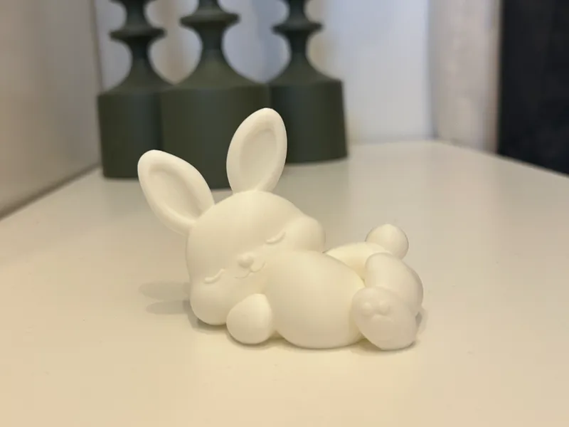 Sleeping Easter Bunny with Egg - Cute 3D Printed