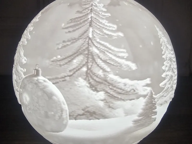Lithophan Weinachtskugel 01