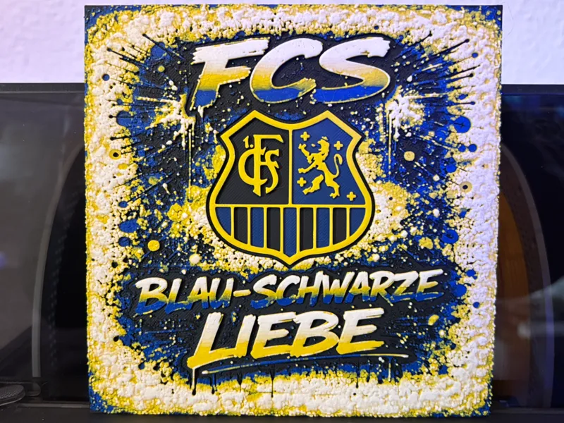 1. FC Saarbrücken FCS blau-schwarze Liebe Hueforge