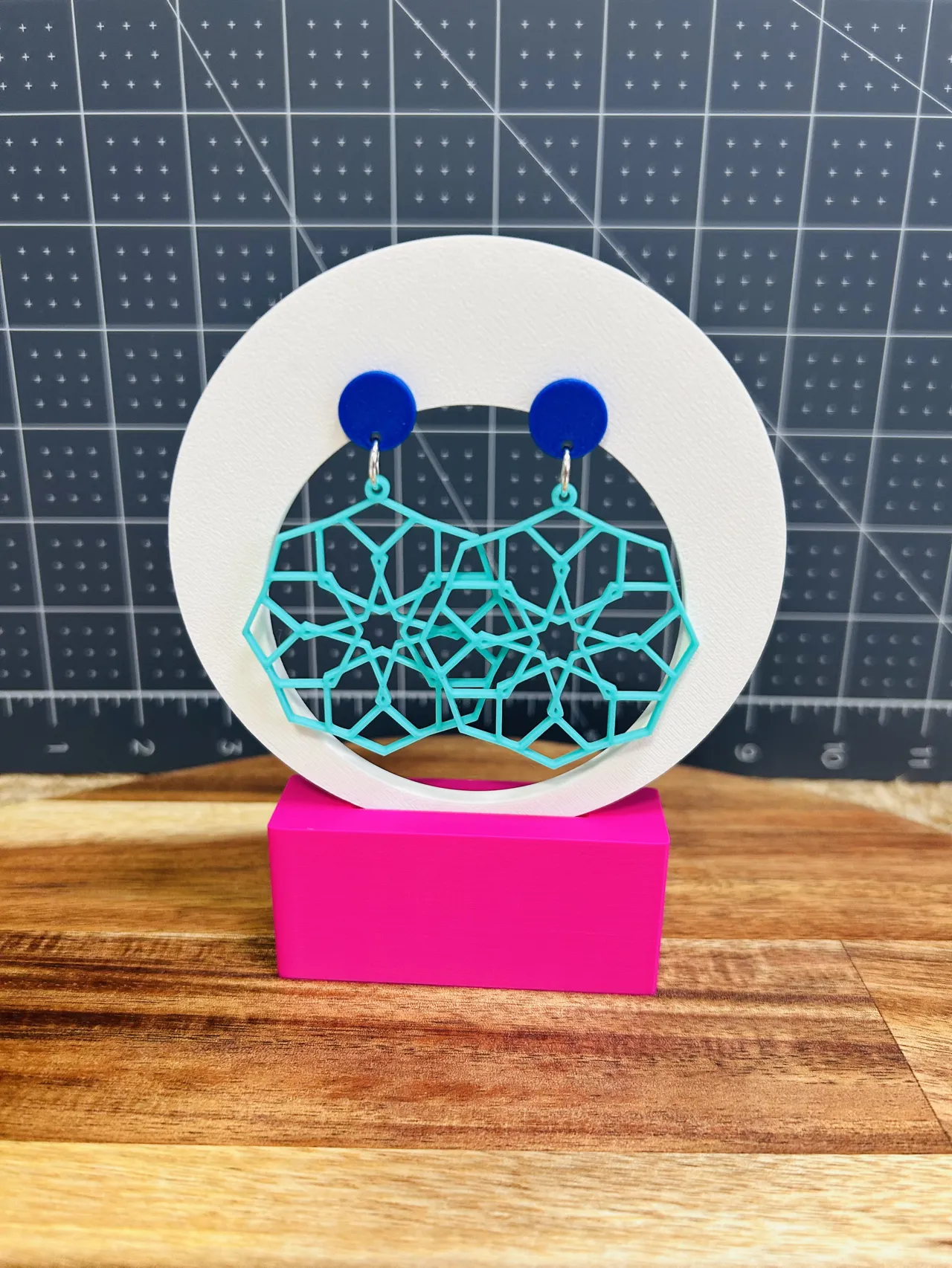 abstract geometric earrings view 4