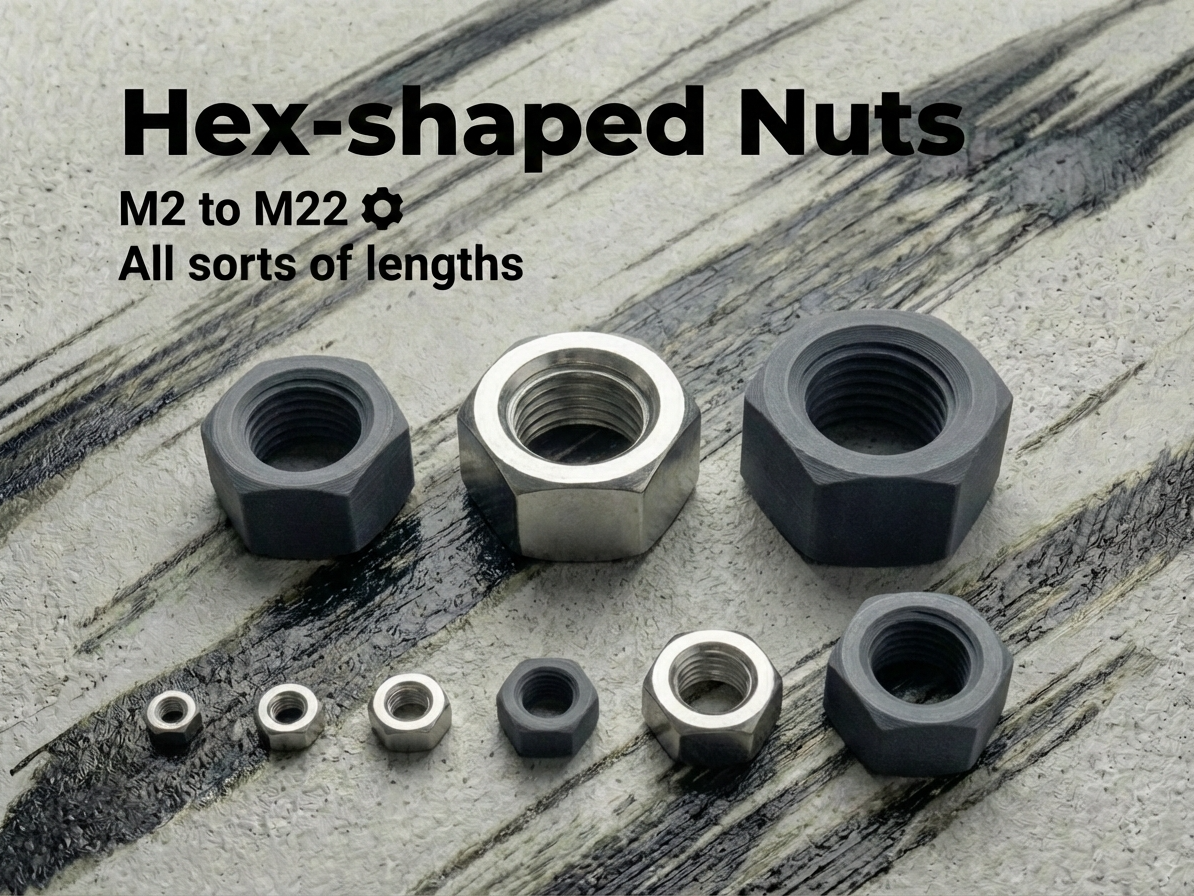M2 - M22 Hex-Shaped Nuts (All sorts of lengths)