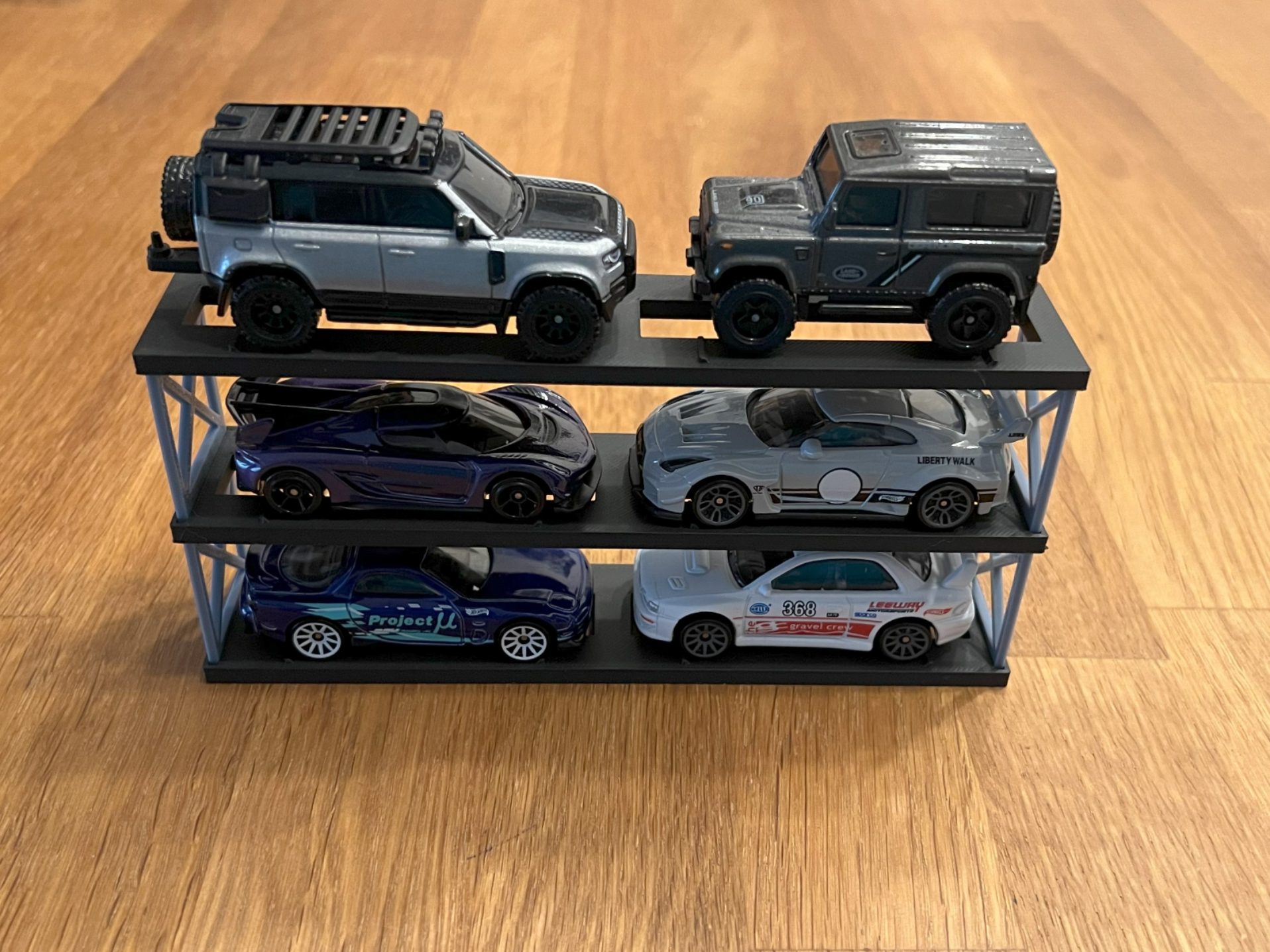 2 walls stackable double garage 1/64 car diorama