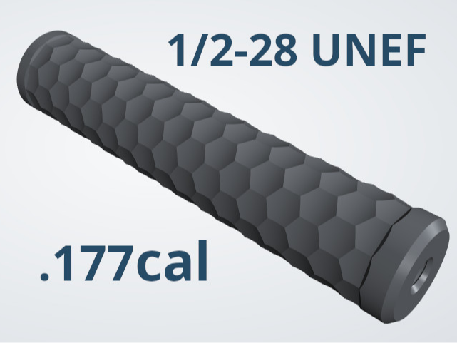 High Power Moderator Hexagon .177 (1/2"-28 UNEF)