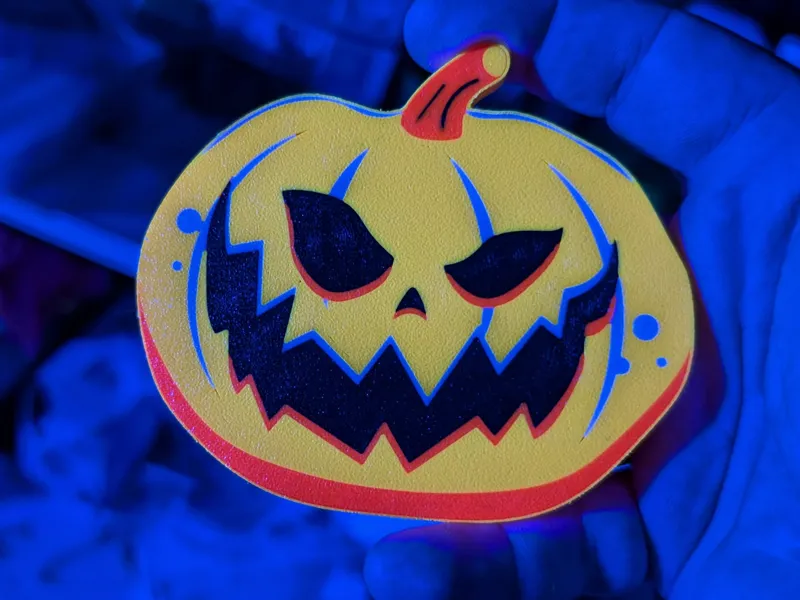 Scary Neon Halloween Pumpkin
