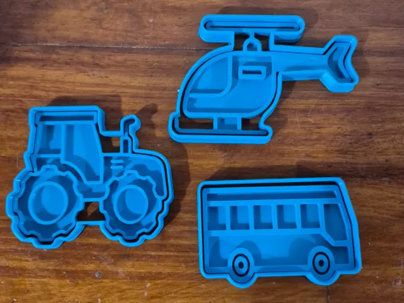 Cortante de galletas - Bus, Helicoptero, Tractor