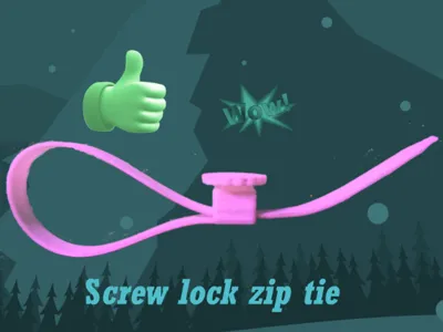 Screw lock zip tie wrap