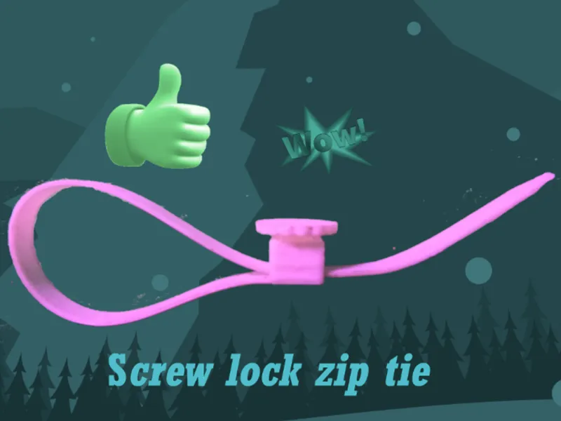 Screw lock zip tie wrap