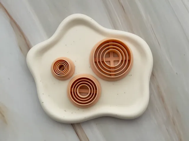 Concentric Circles Polymer Clay Earrings Cutter