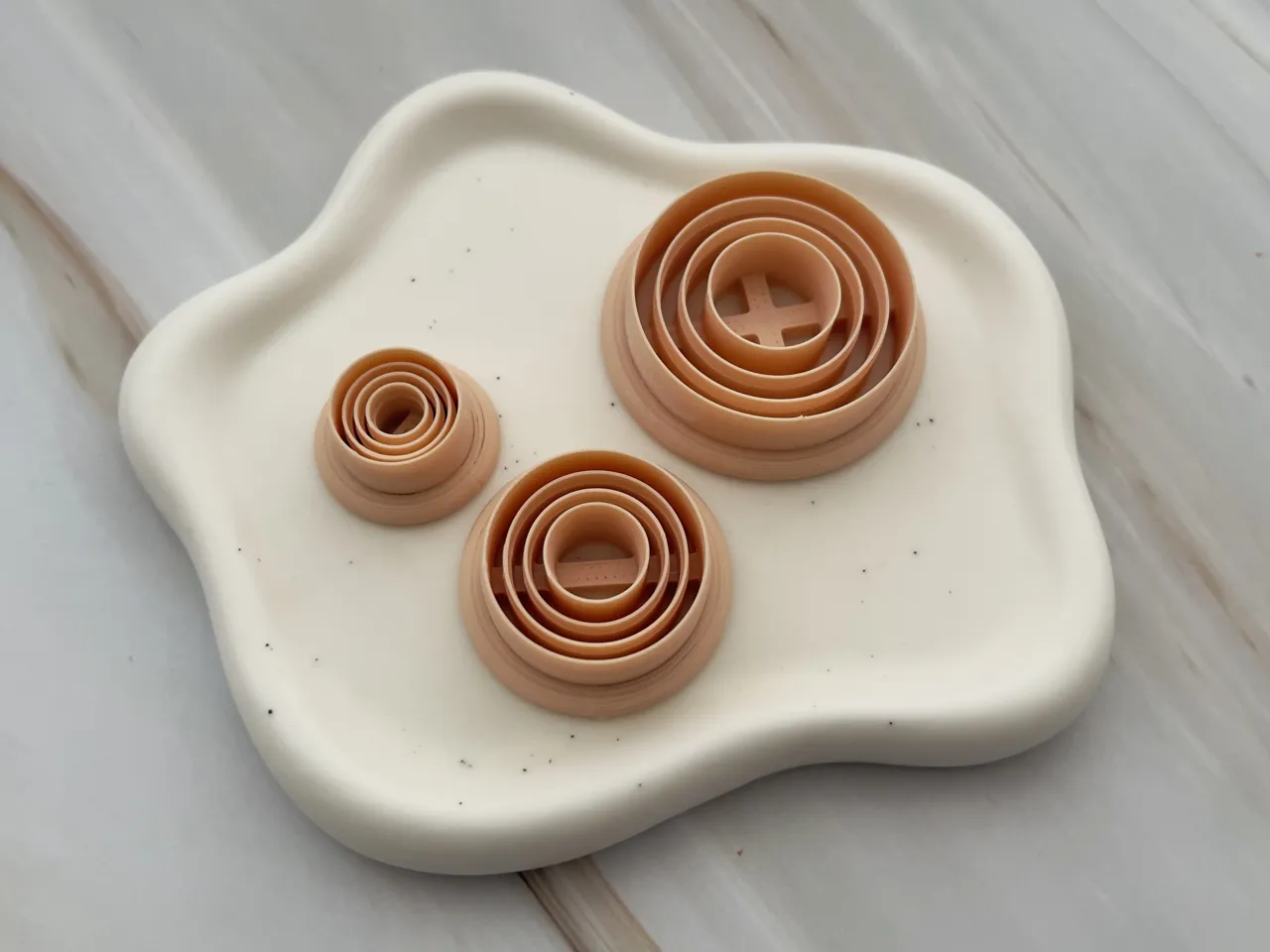 Concentric Circles Polymer Clay Earrings Cutter view 4