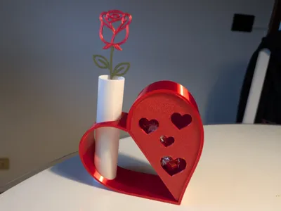 Heart with flower gift container
