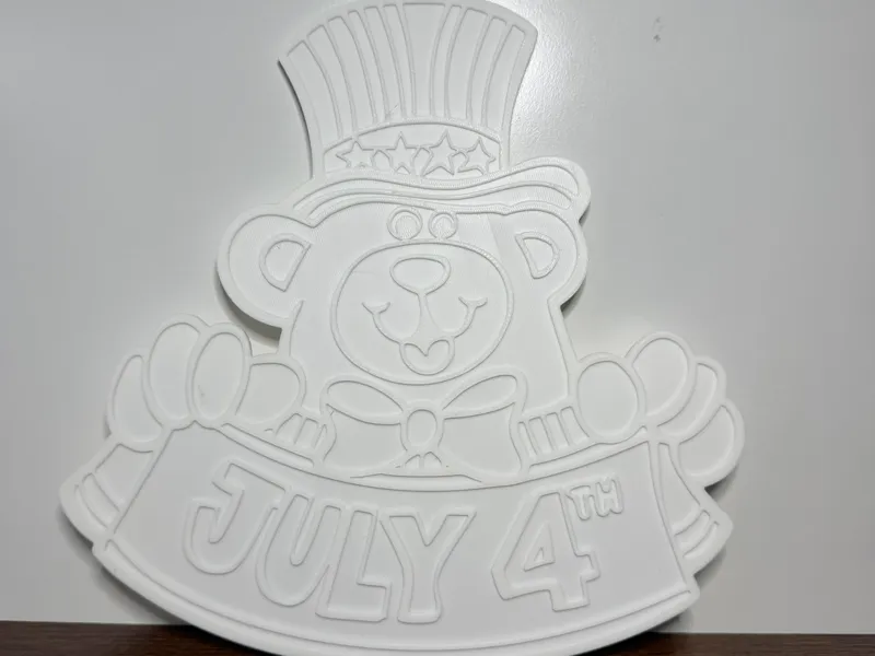 Patriotic Bear Print & Paint Panel