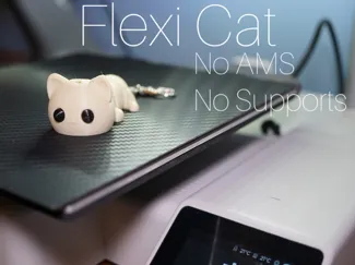 Cute Flexi Cat - Keychain (No AMS) (No Supports)