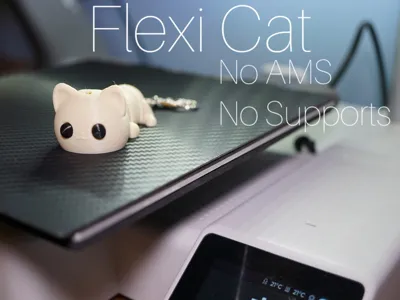 Cute Flexi Cat - Keychain (No AMS) (No Supports)