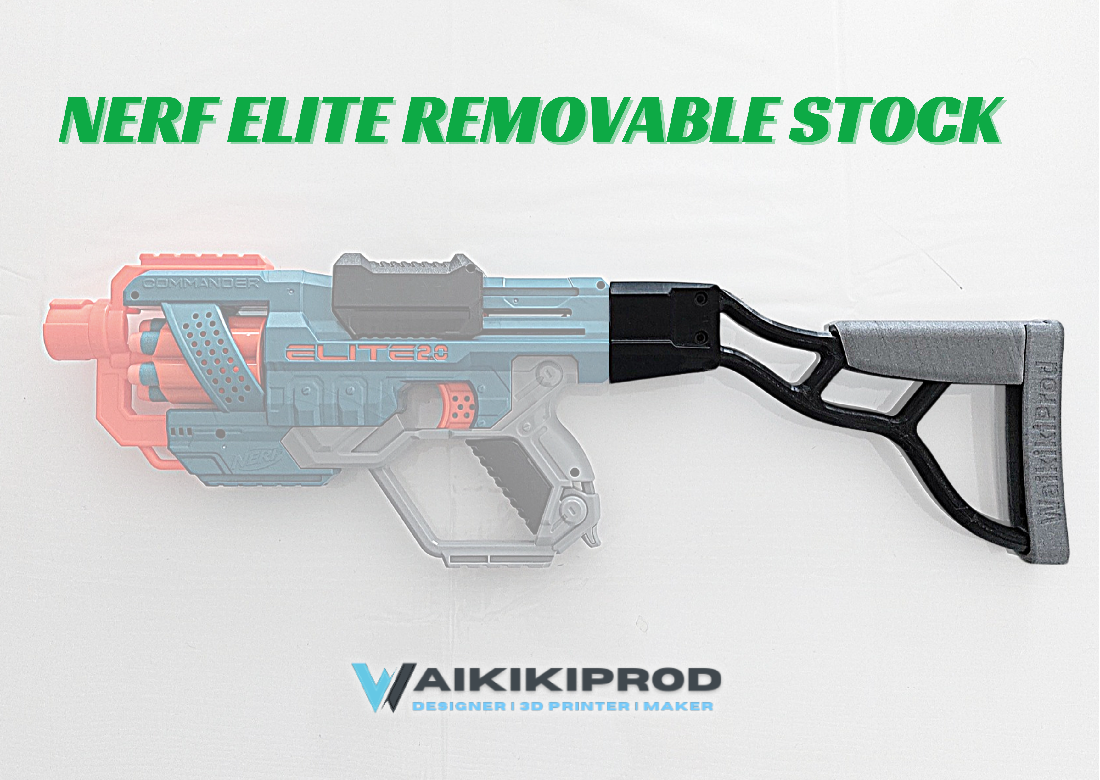Miniatura 1 do modelo 3D Nerf Elite Removable Stock