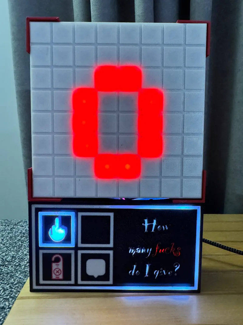 Illuminate Your Mood: LED Display of Zero F**ks Given