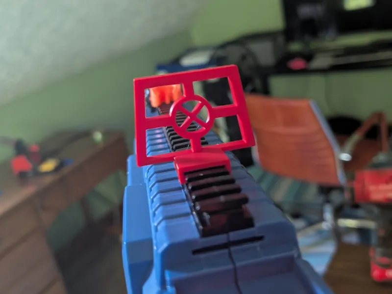 NERF rail mounted red dot sight - X pattern