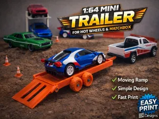 HotWheels/MadtchBox Trailer and Ramp 1 64