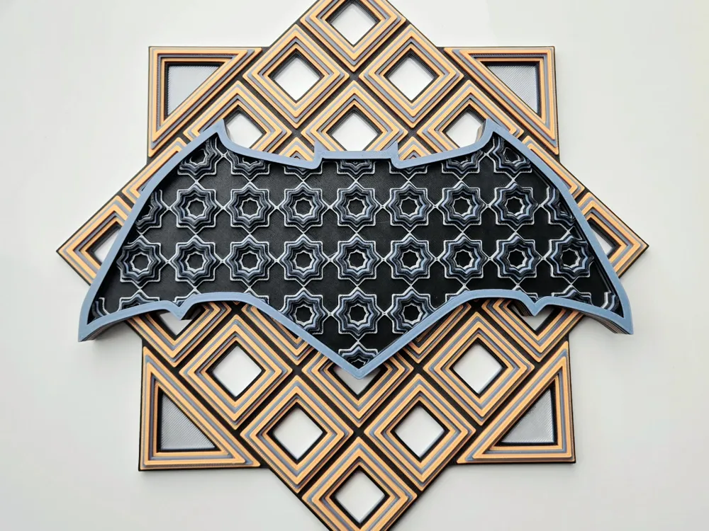 Batman DoJ Dimensional Grid Mosaic by w3r3wolv3s - MakerWorld