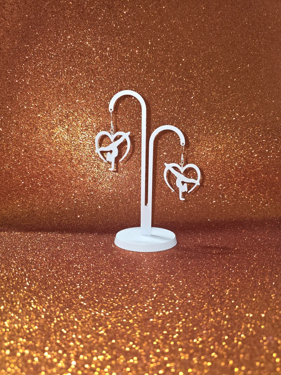 Yoga heart earrings view 3