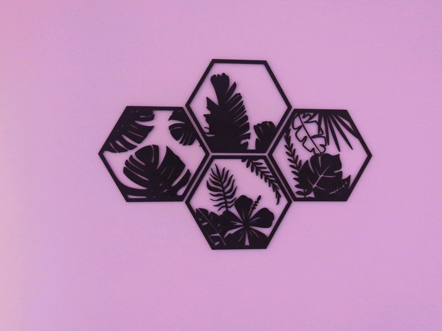 Hexagon Wallart Leaves