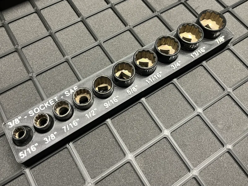 3/8" Drive - Imperial Socket Tray - Gridfinity