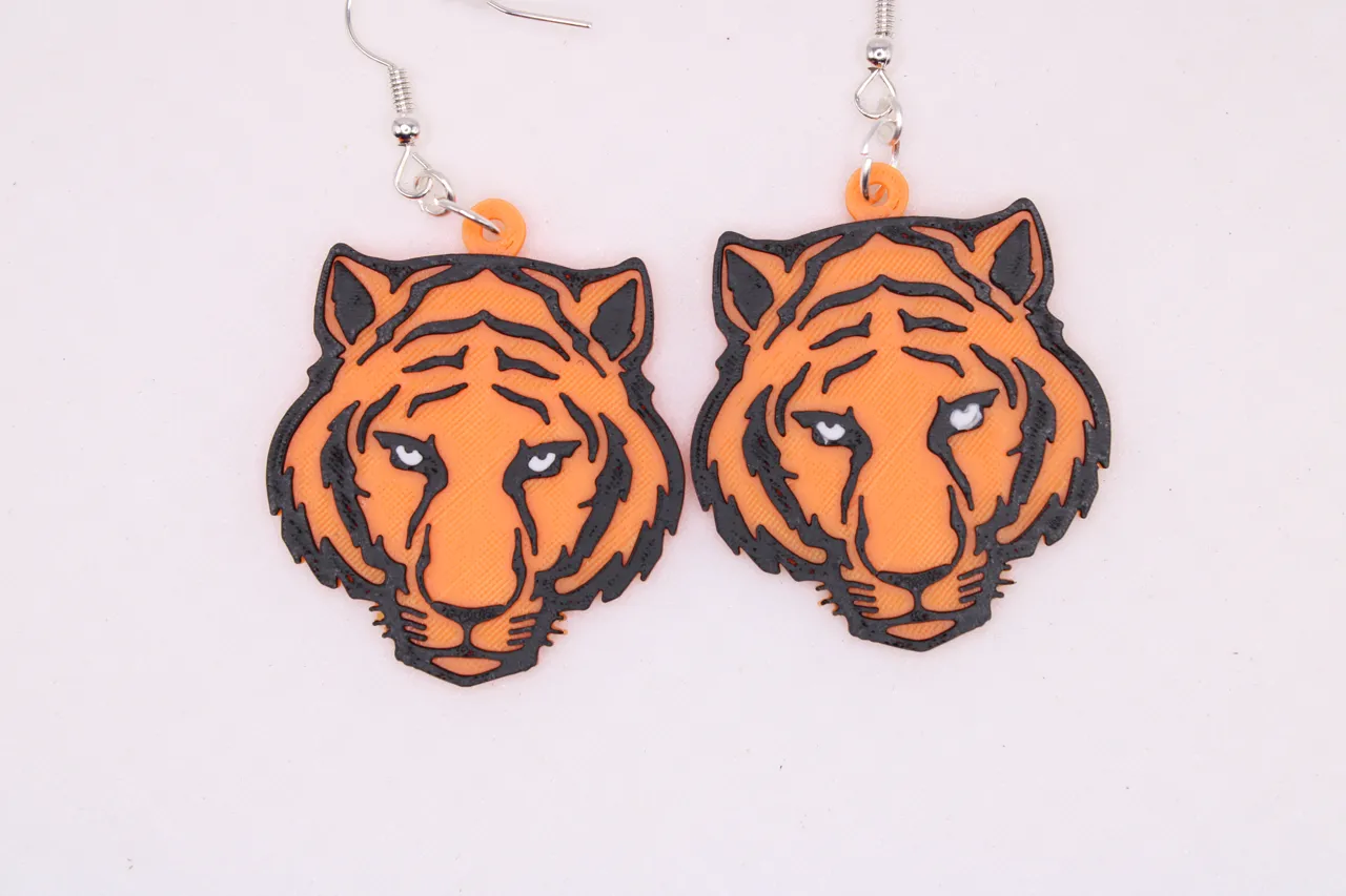 Tiger Earrings view 3
