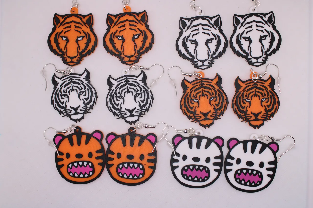 Tiger Earrings view 2