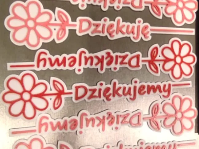 Kwiatek z podziękowaniem (dziękuję/dziękujemy)
