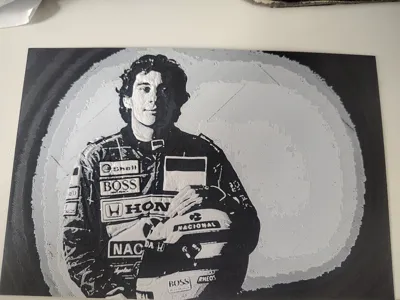 HueForge Portrait of Ayrton Senna
