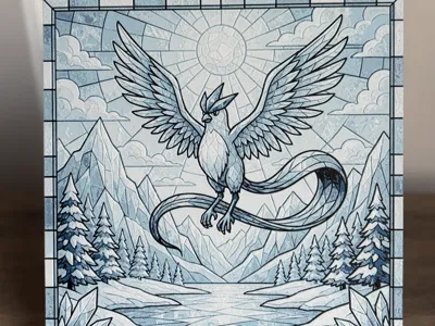 Articuno Mosaic – 3D Hueforge Pokémon Art