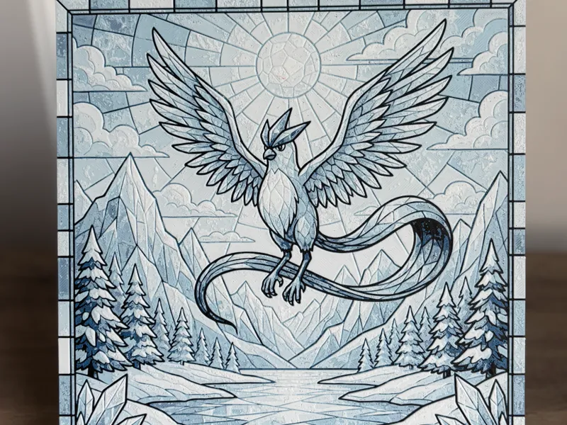 Articuno Mosaic – 3D Hueforge Pokémon Art