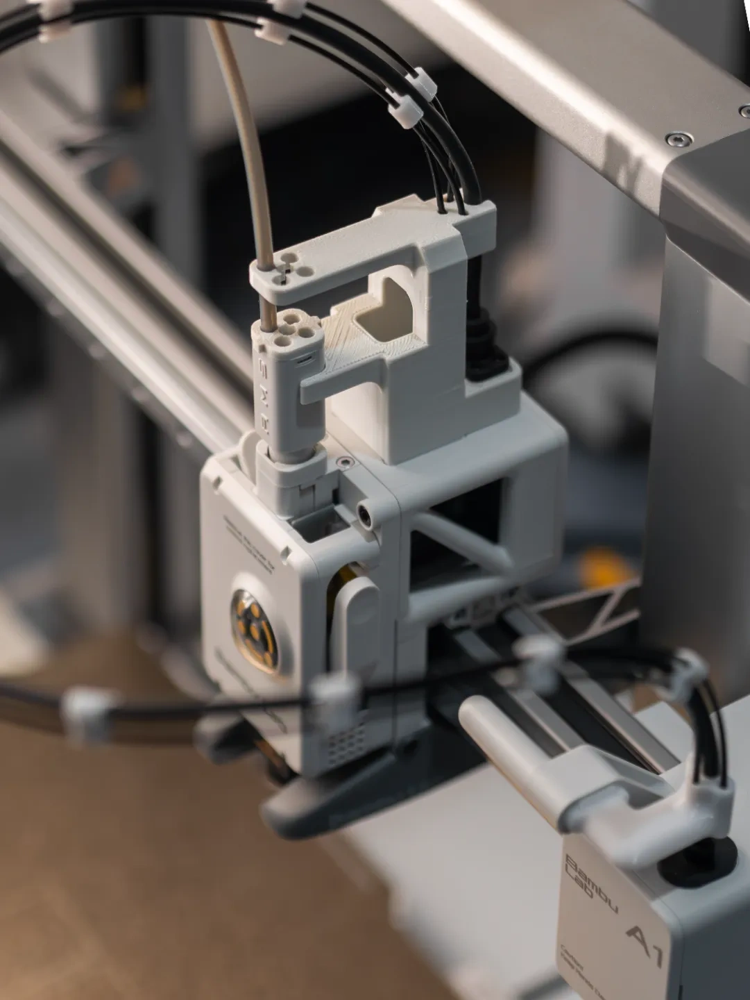 Miniatura 1 do modelo 3D A1&A1mini&AMS五通六通五管PTFE稳定器+挤出机电缆导向 新机必打