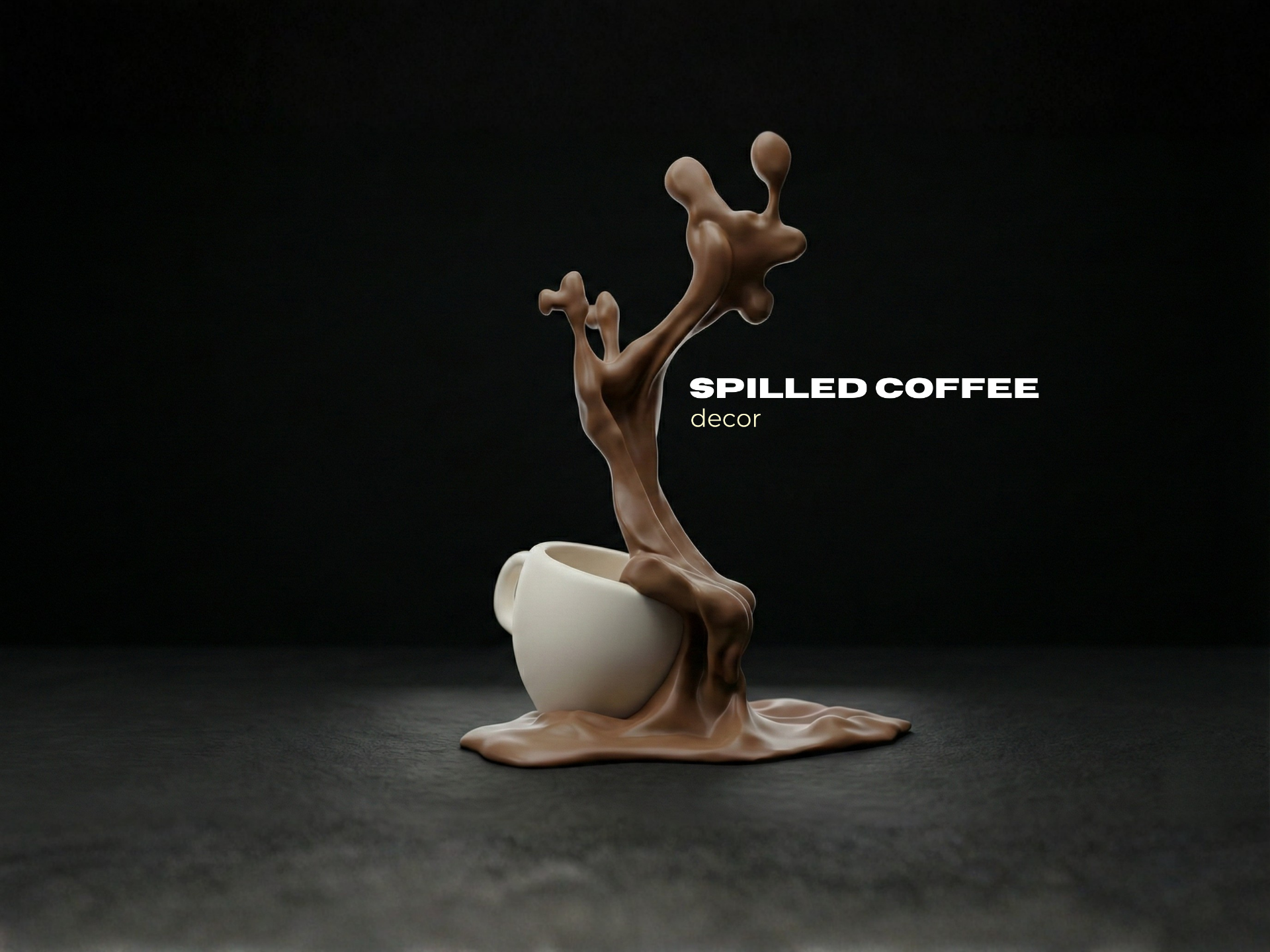 Spilled Coffee | Floating Coffee Illusion Decor