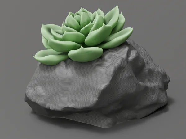 Pot à fleurs effet pierre
