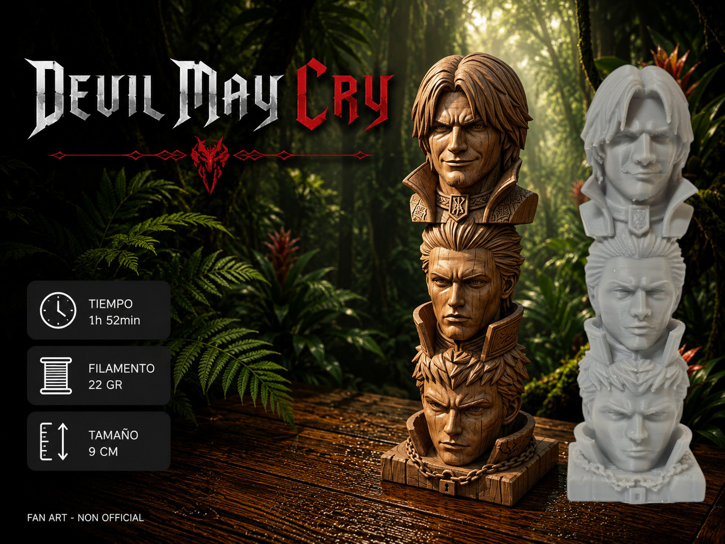 Dante Vergil Nero Wooden Totem Devil May Cry