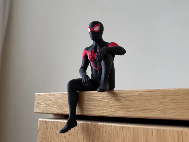 Miles Morales Sitting on Shelf Figure | Spider-Man