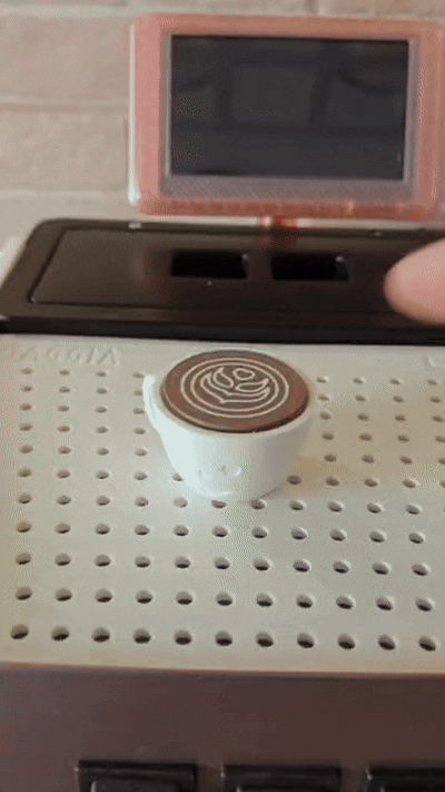 Coffee Fidget Keychain 2-Button Clicker