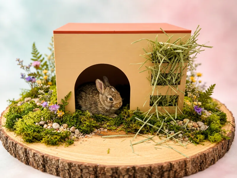 Cute Rabbit Hay feeder Hideout House