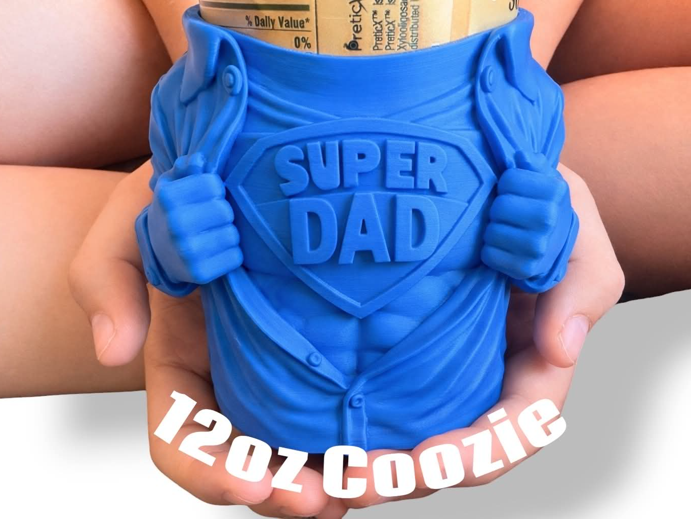 Superman Dad Coozie Cooler Drink Holder 12oz