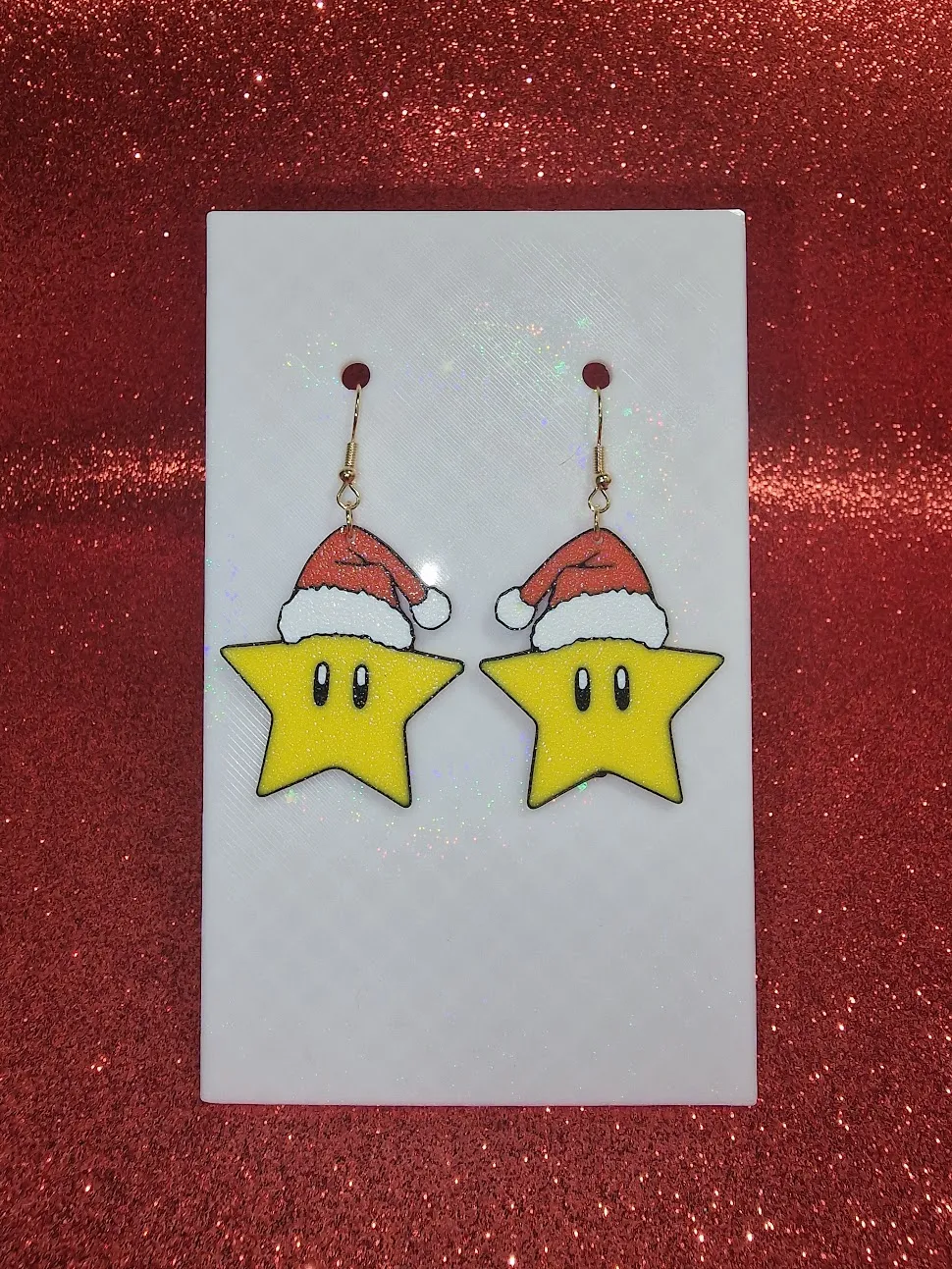 Christmas Super Mario Star earrings view 2
