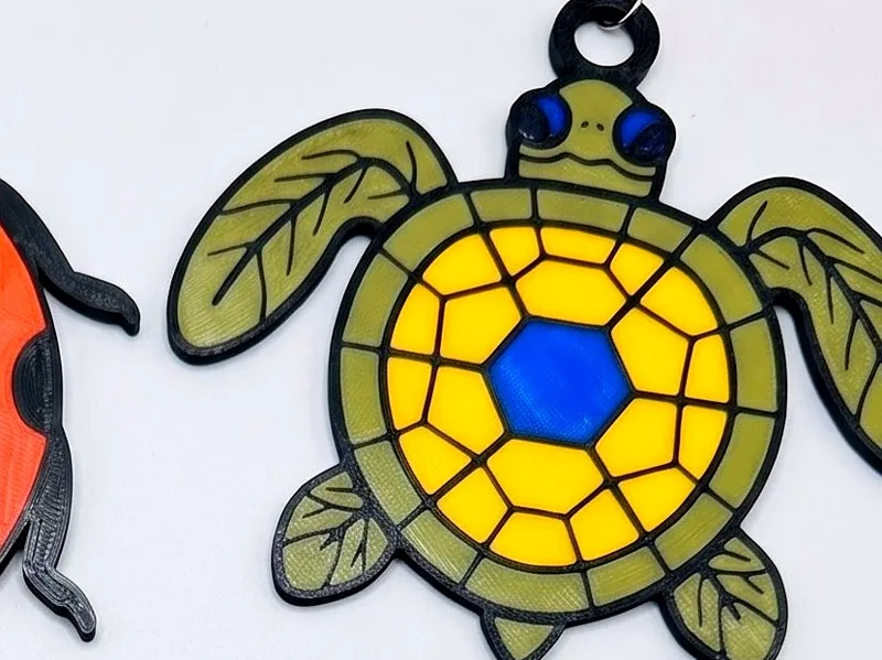 Sea Turtle Suncatcher Wind Spinner —Stained-Glass 