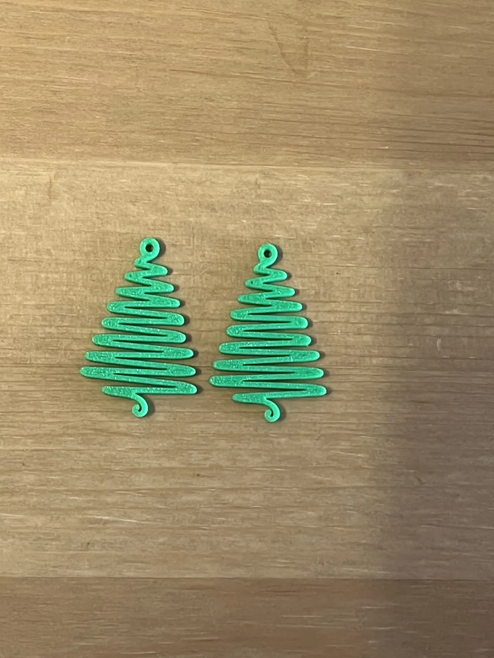 christmas tree earrings view 2