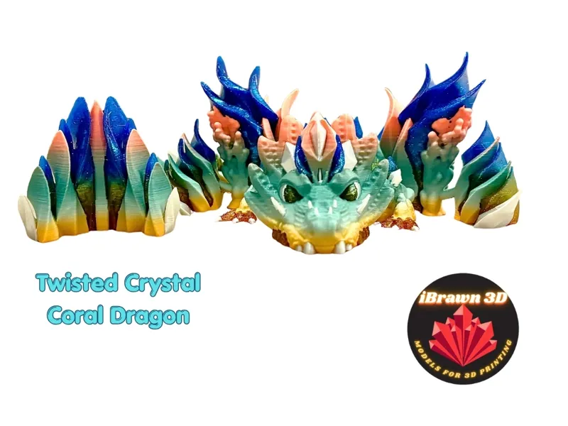 Articulated Twisted Crystal Coral Dragon