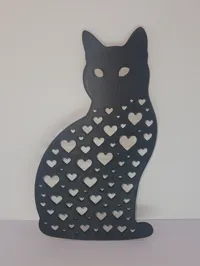 Chat aux coeurs - decoration murale — photo 1