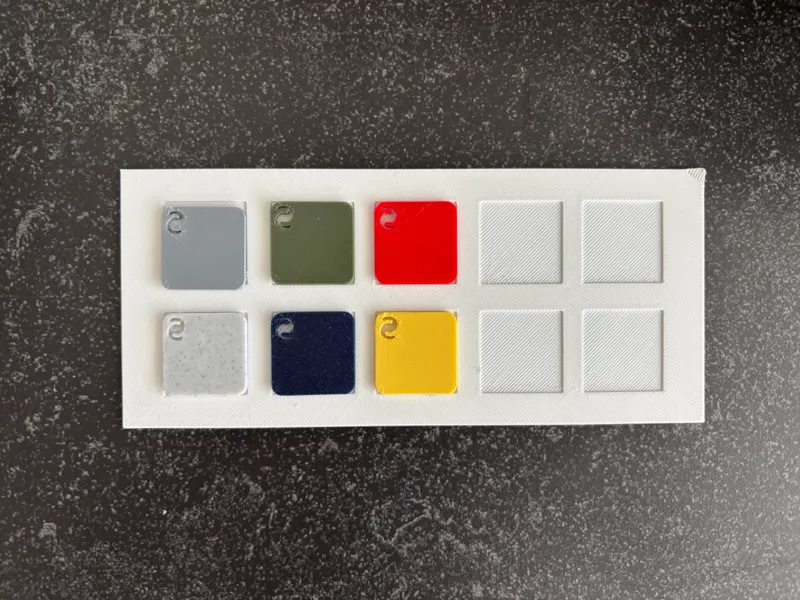 Eufy Make E1 Bambu Filament Swatch UV printing Jig