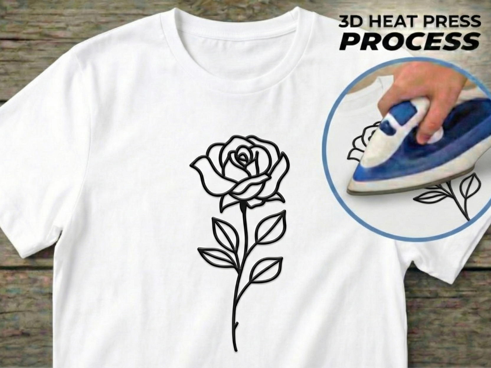 T-shirt Print - Rose