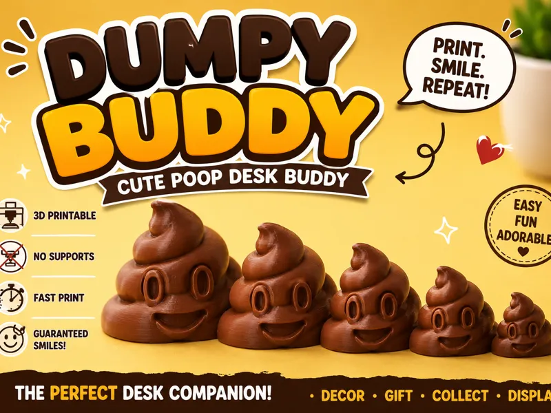 Infinity Cute Poop Buddy | Easy Print | No Support