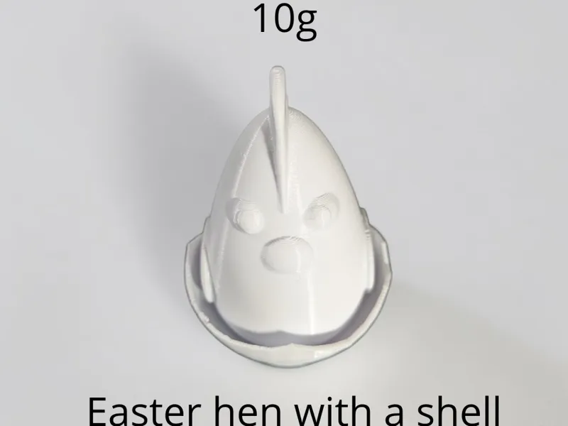 Easter hen with a shell