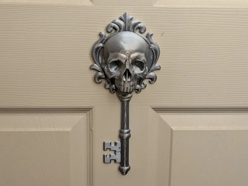 Gothic Skull Skeleton Key Wall Sculpture